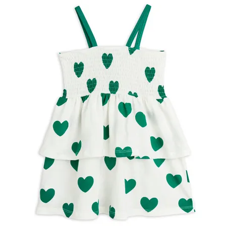 Green Hearts Smock Dress