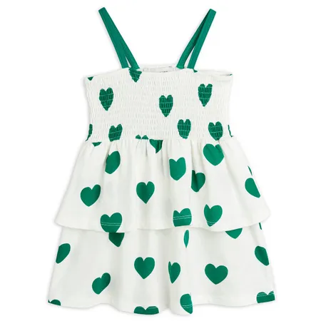 Green Hearts Smock Dress