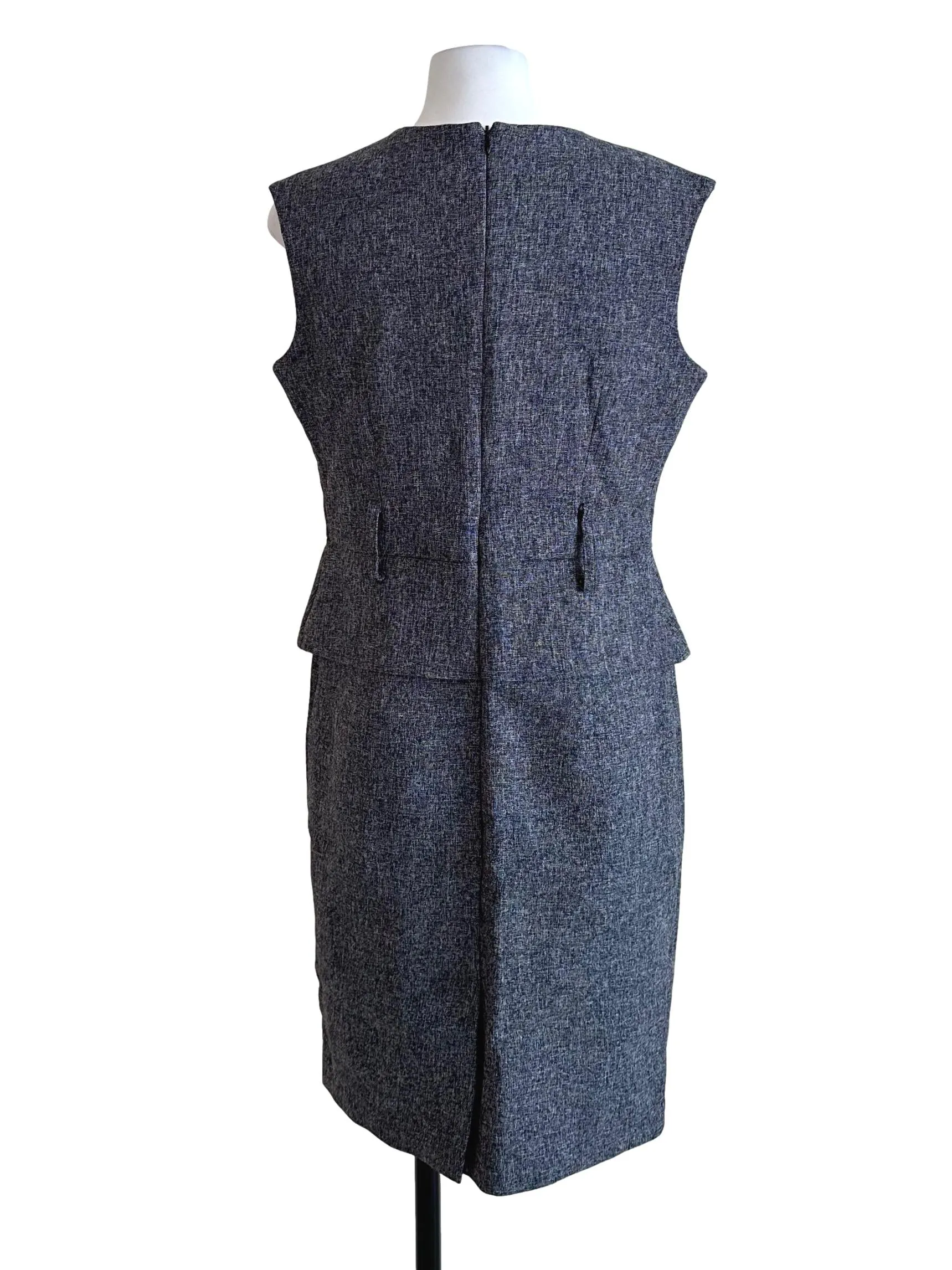 Grey Sleeveless Pegged Dress