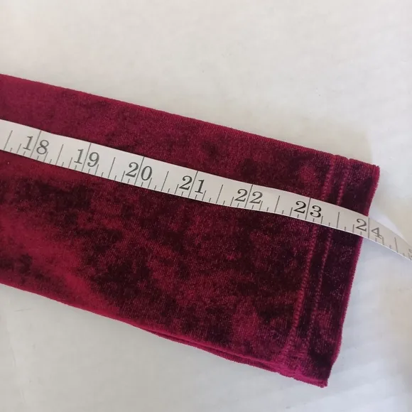 Guberry Rouch V-Neck Velvet Dress Wine/Red Stretch Angle Cut US Size Large
