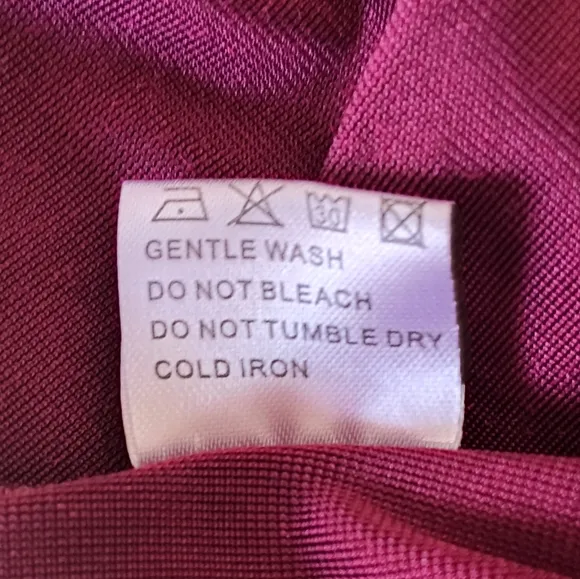Guberry Rouch V-Neck Velvet Dress Wine/Red Stretch Angle Cut US Size Large