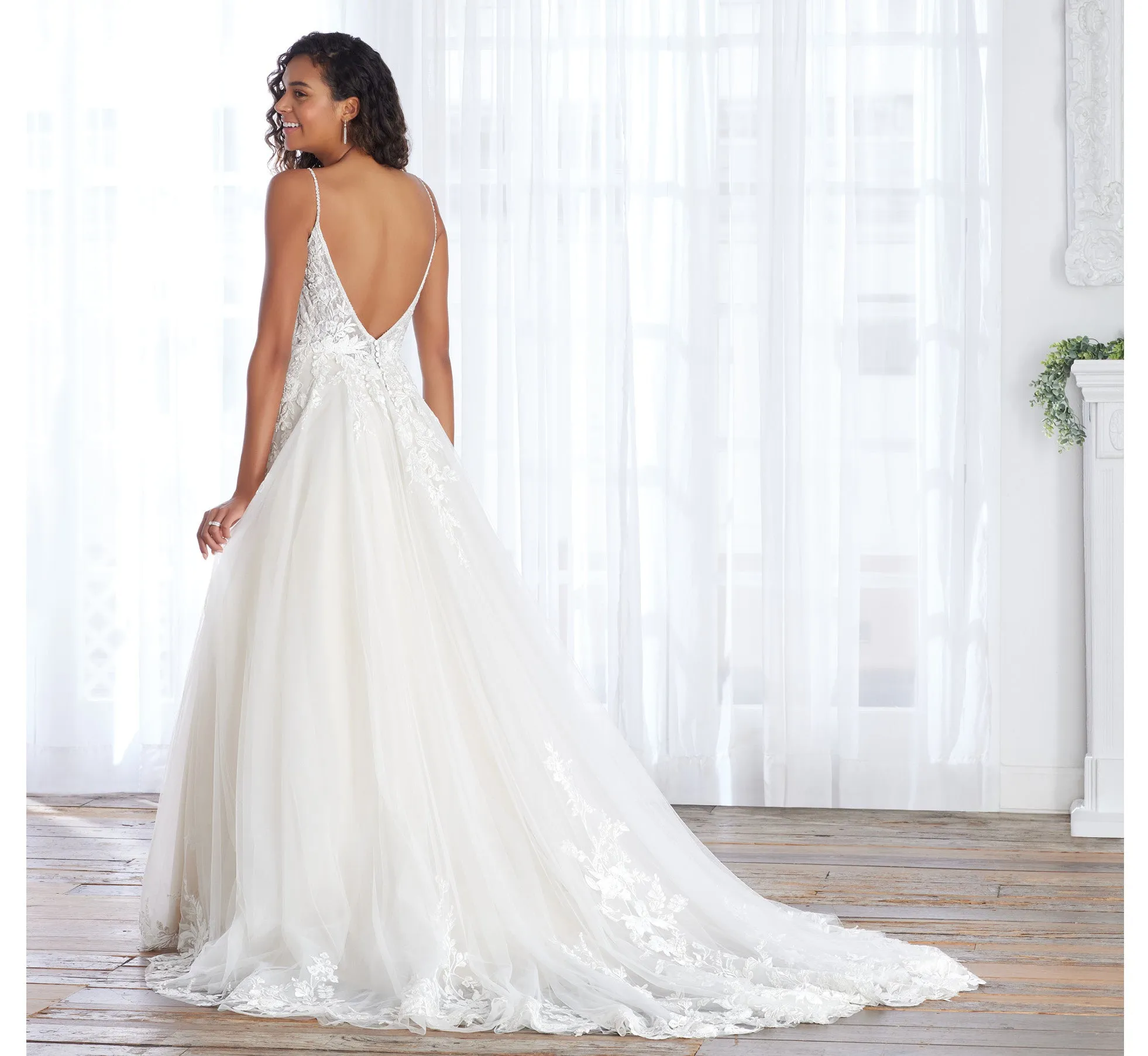 Hand-Beaded And Floral Lace Gown In Ivory Almond Nude