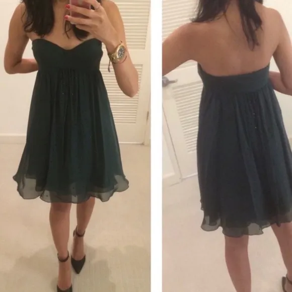 Haute Hippie Silk Strapless mini Dress EMBELLISHED