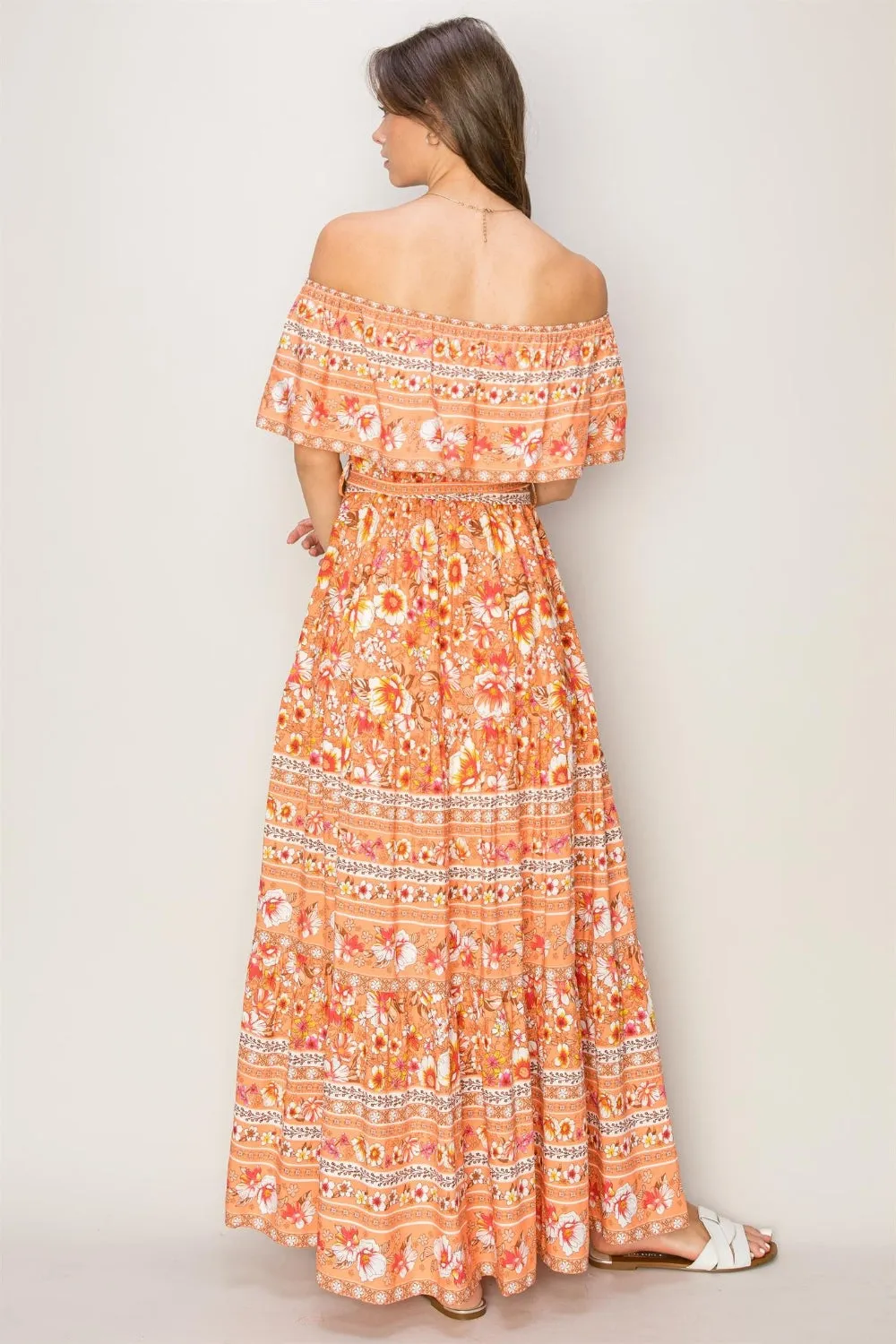 Hazel Blues® |  HYFVE Floral Off-Shoulder Tie Front Maxi Dress