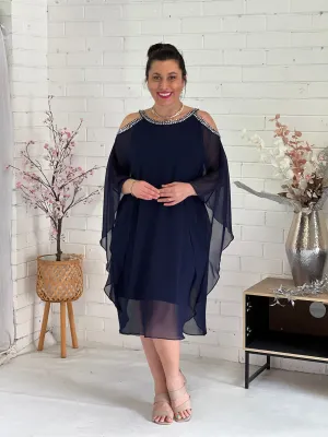 Hazel Navy Evening Dress