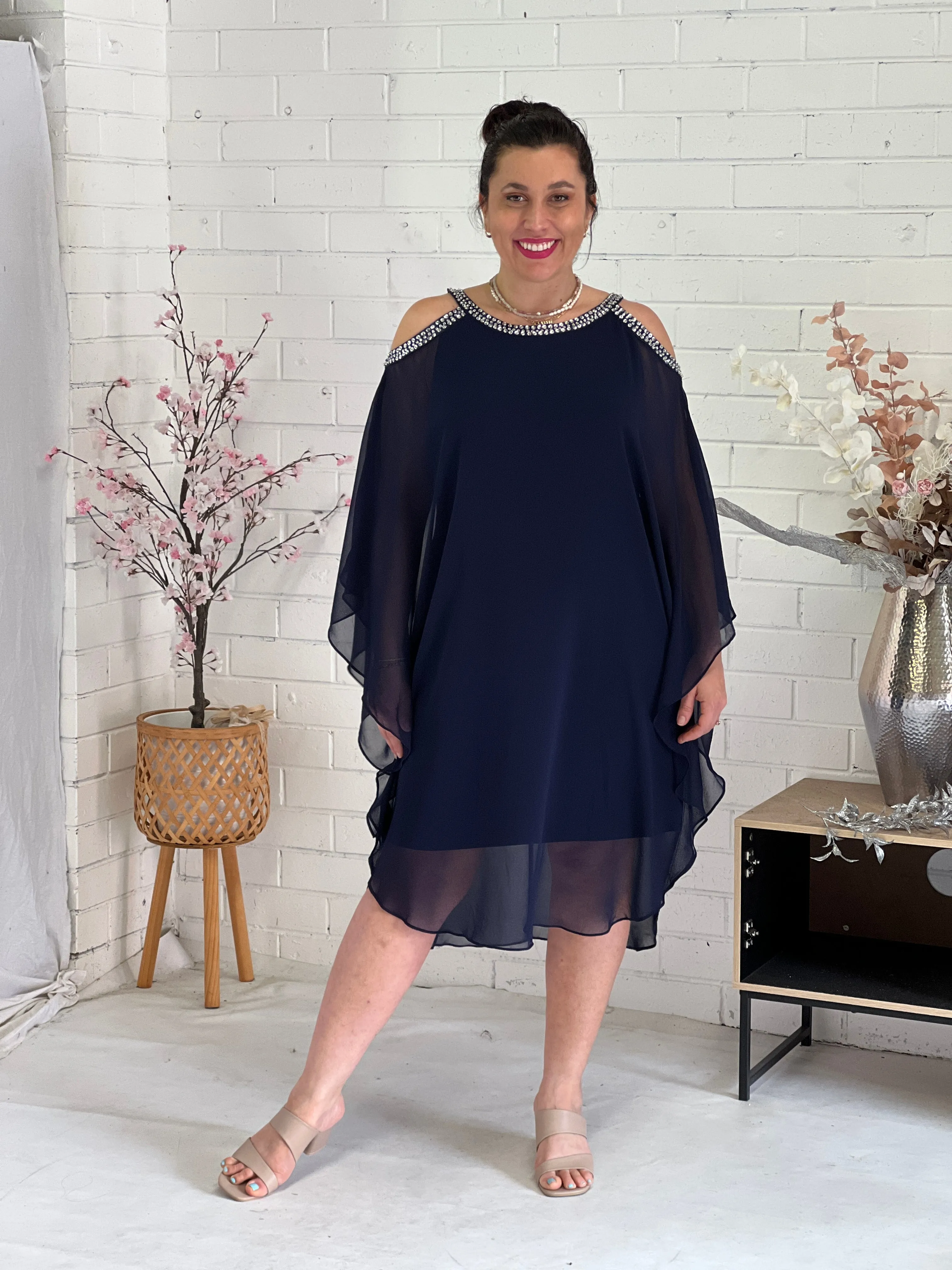 Hazel Navy Evening Dress