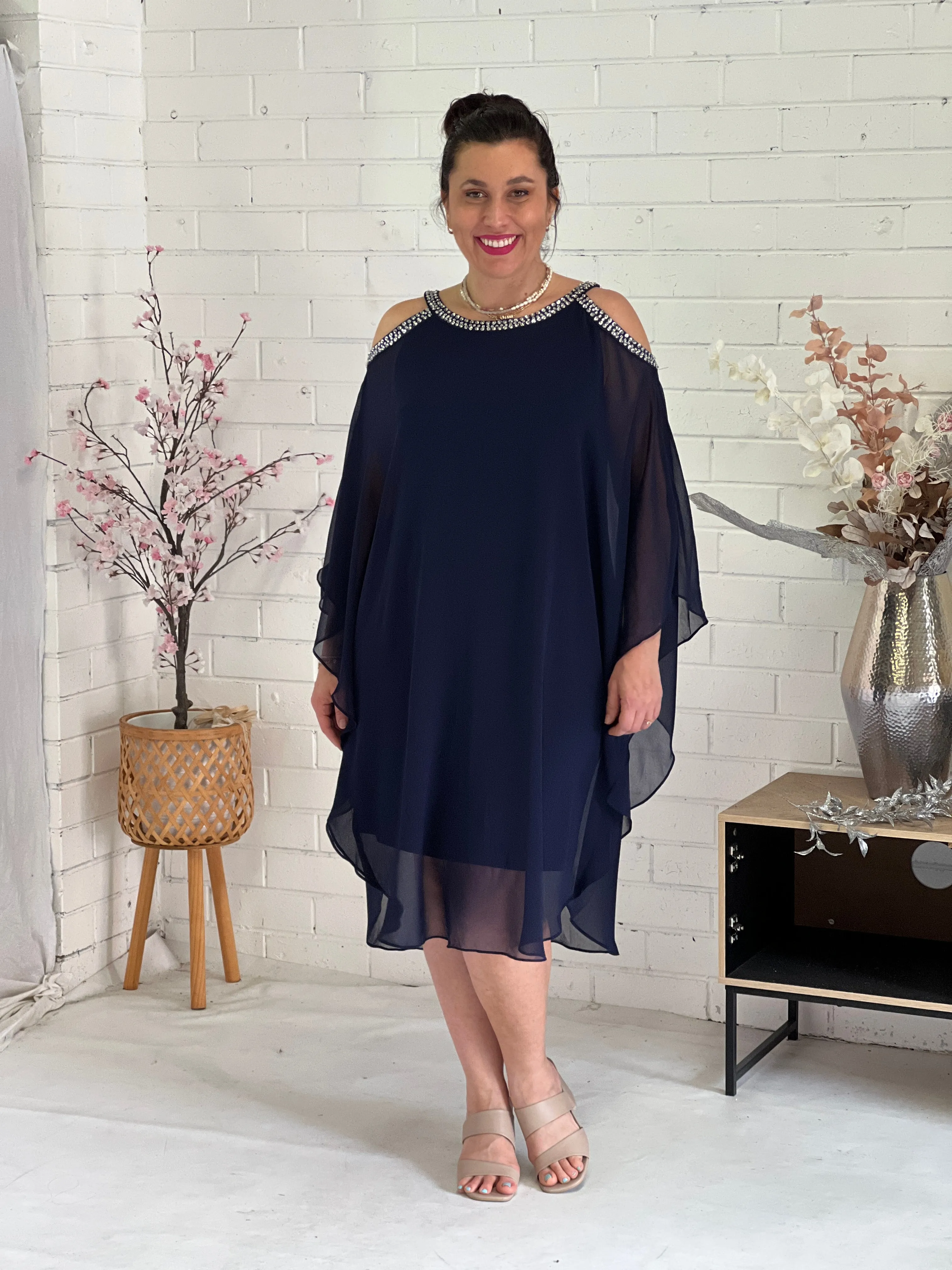 Hazel Navy Evening Dress