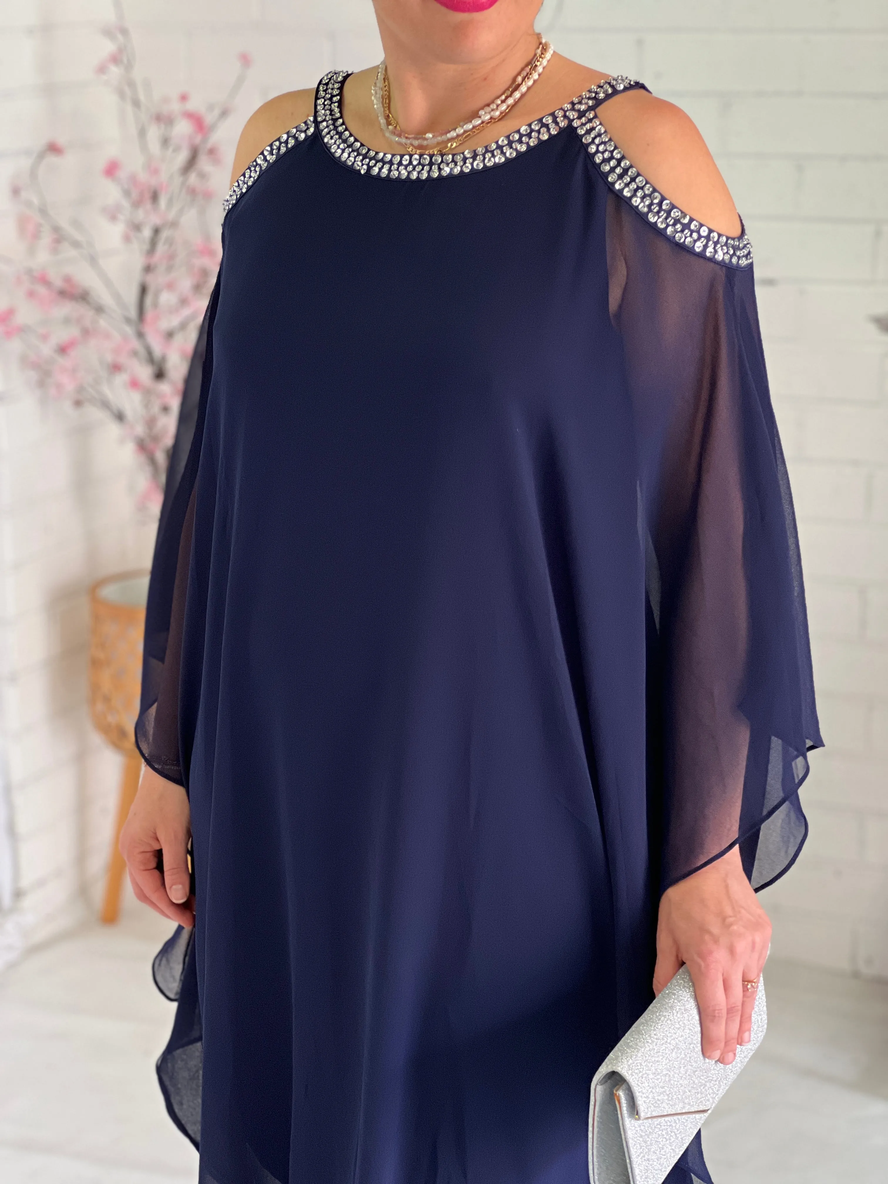 Hazel Navy Evening Dress