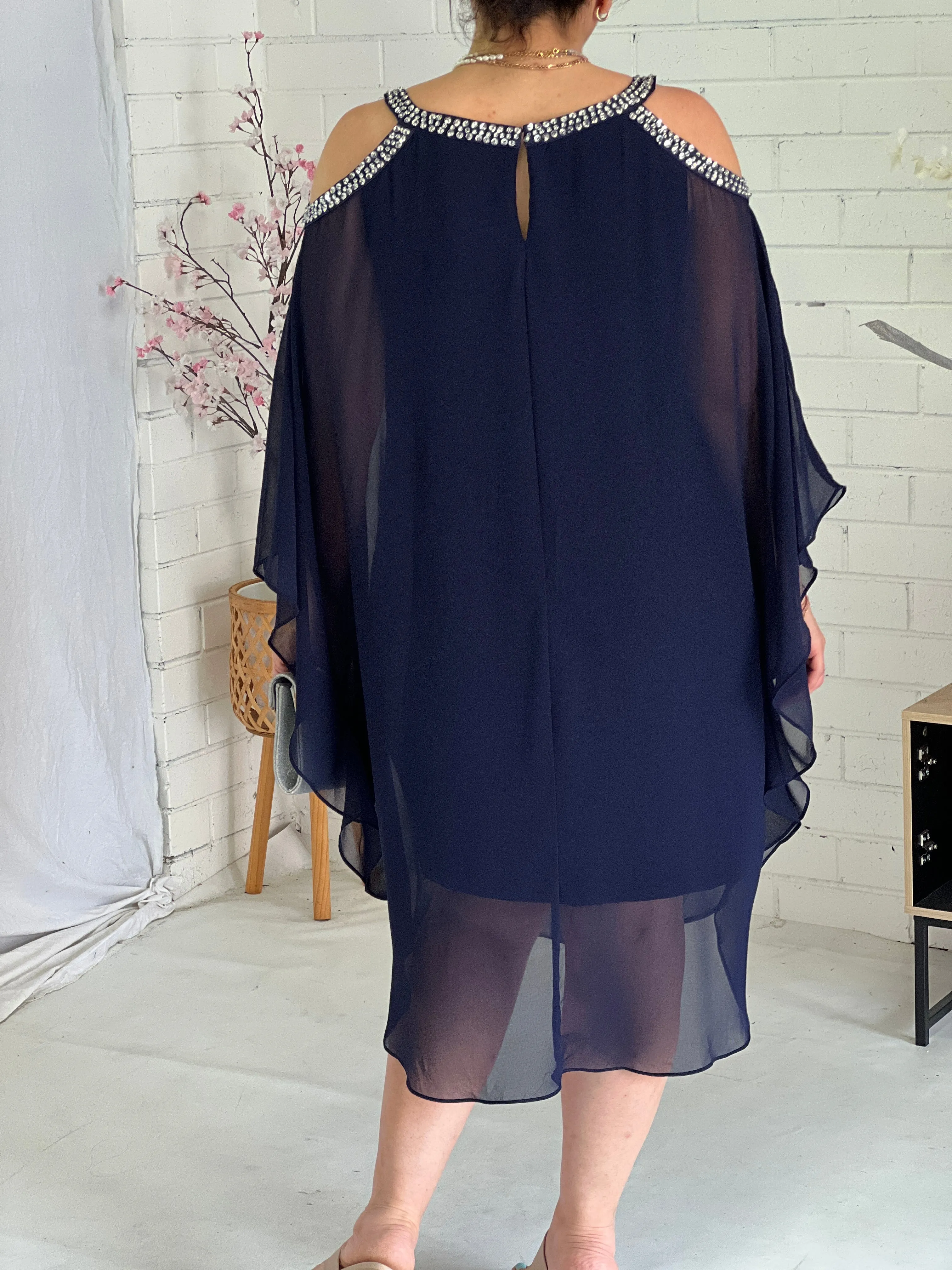 Hazel Navy Evening Dress