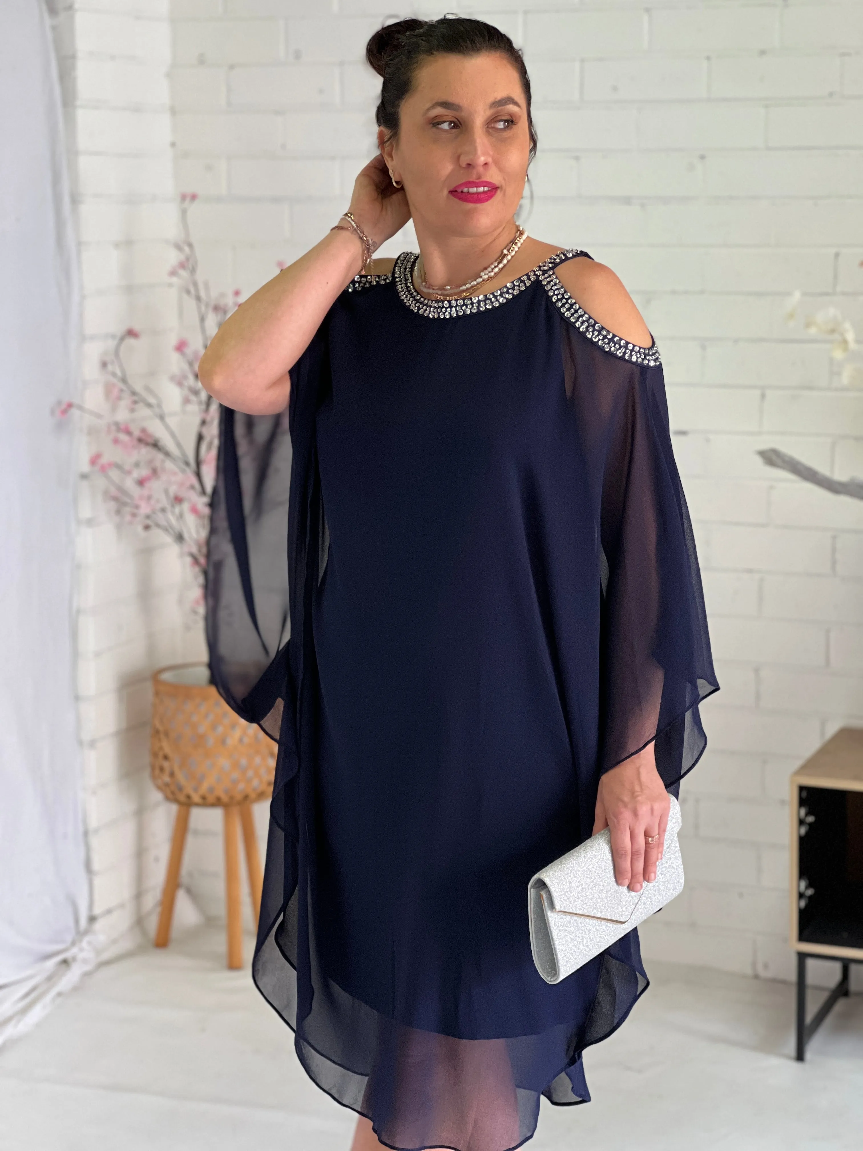 Hazel Navy Evening Dress