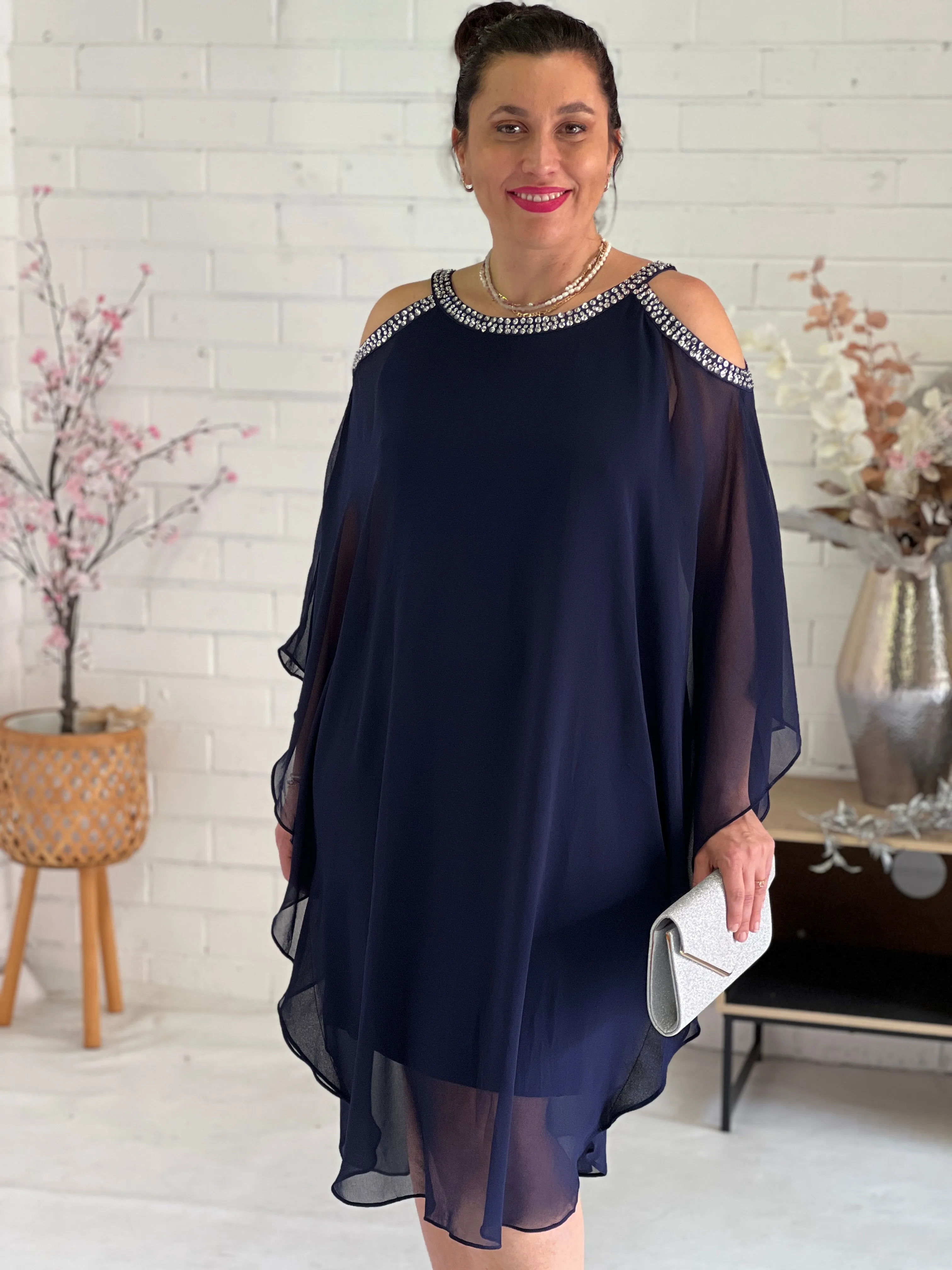 Hazel Navy Evening Dress