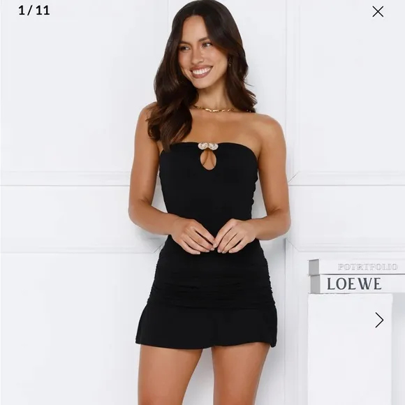 Hello molly seashells strapless mini dress