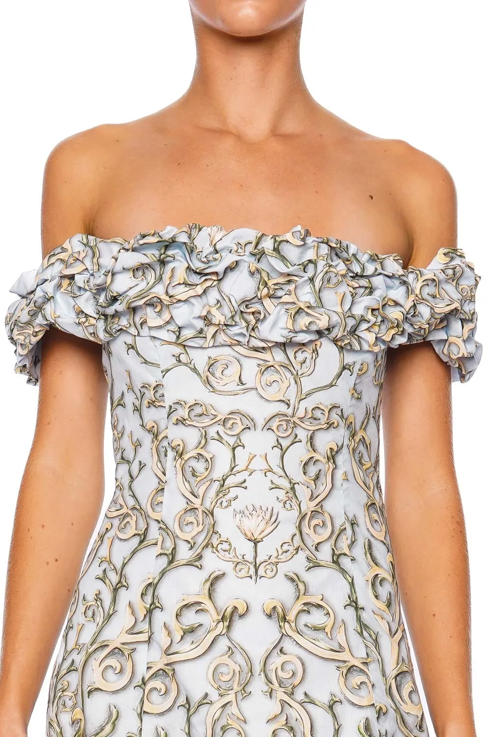 Jardín Soledad Off Shoulder Mini Dress