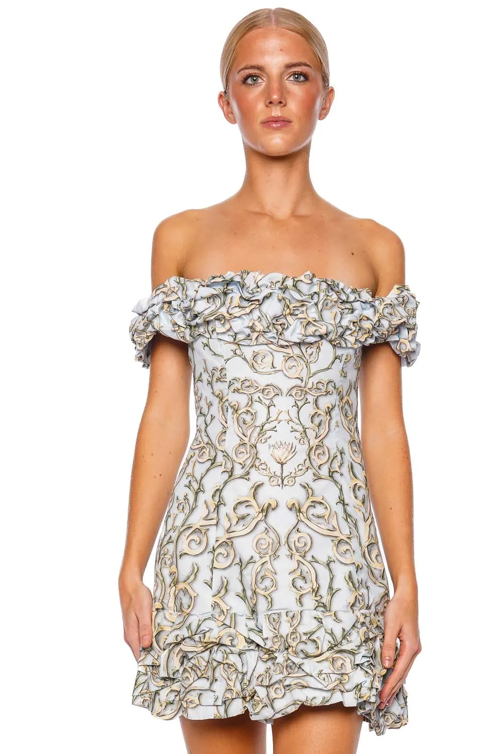 Jardín Soledad Off Shoulder Mini Dress