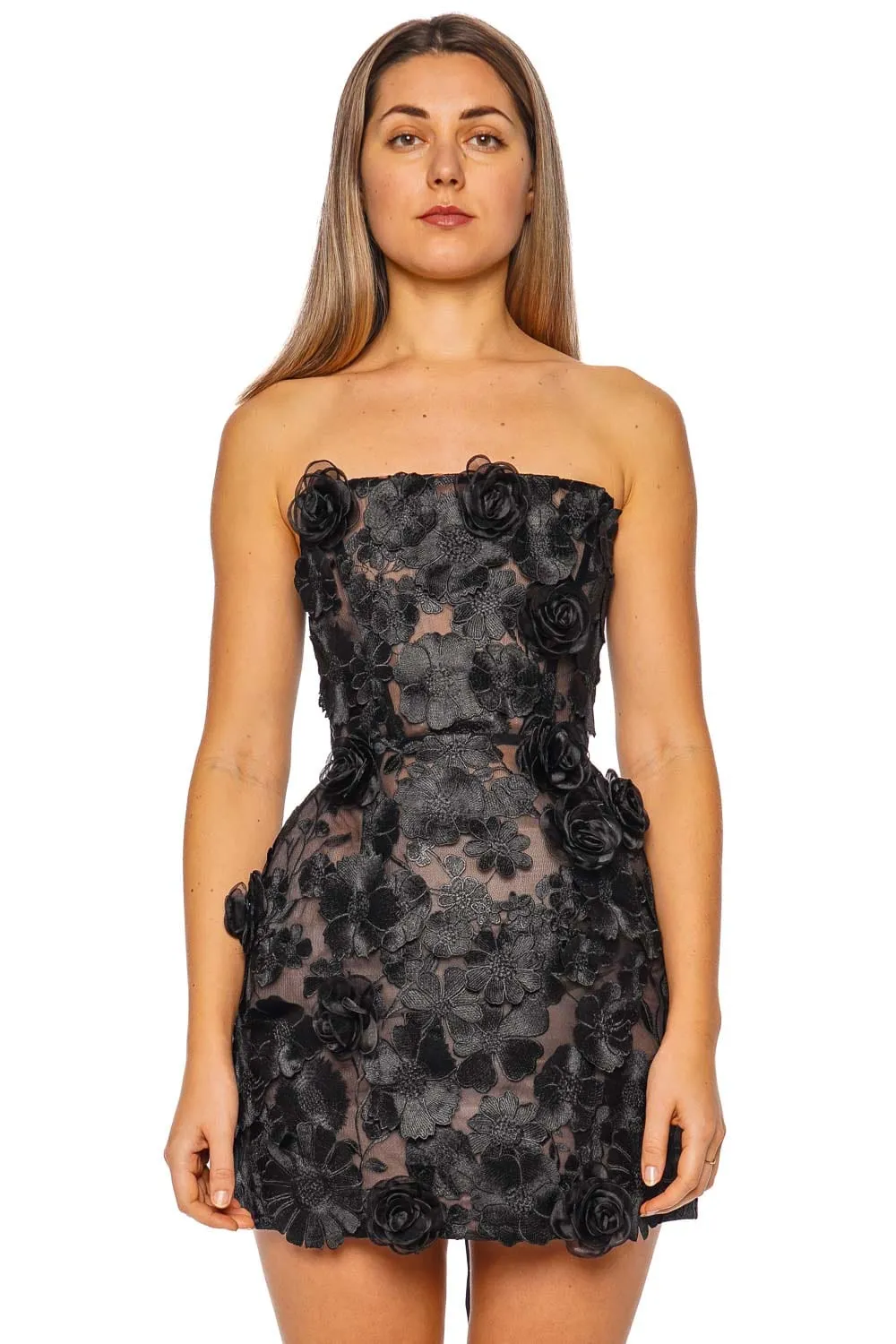 Jasmine Maraya Black Strapless Mini Dress