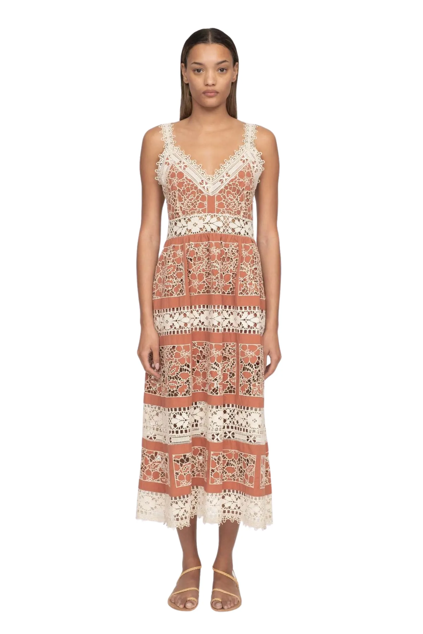 Joah Embroidery Midi Dress