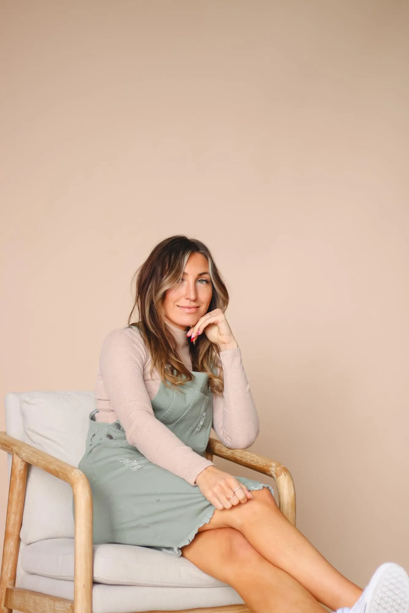 Jovi Overall Dress in Green