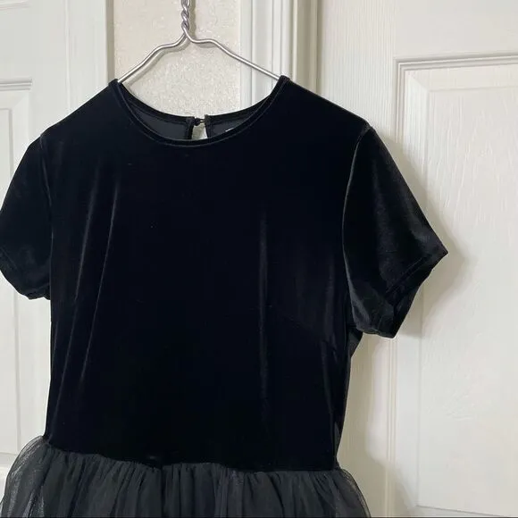 Junie Blake Tardis Black Velvet Dress With Black Tulle Skirt Goth Fairycore M