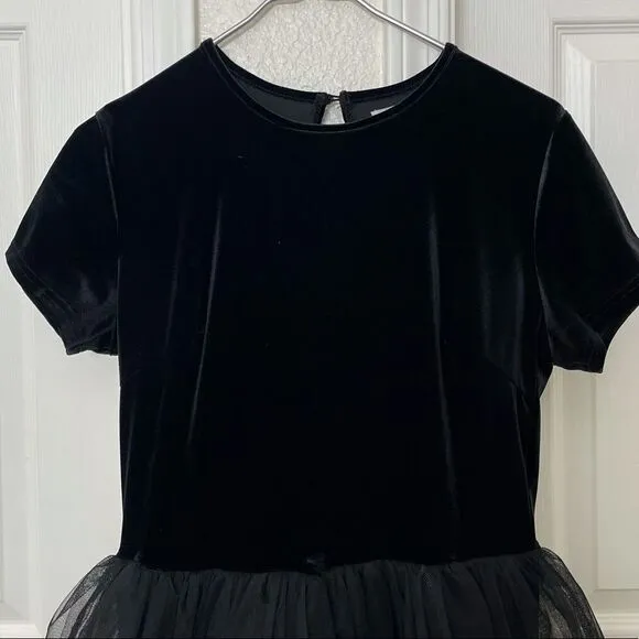 Junie Blake Tardis Black Velvet Dress With Black Tulle Skirt Goth Fairycore M