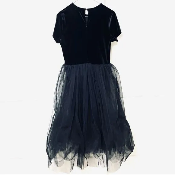 Junie Blake Tardis Black Velvet Dress With Black Tulle Skirt Goth Fairycore M