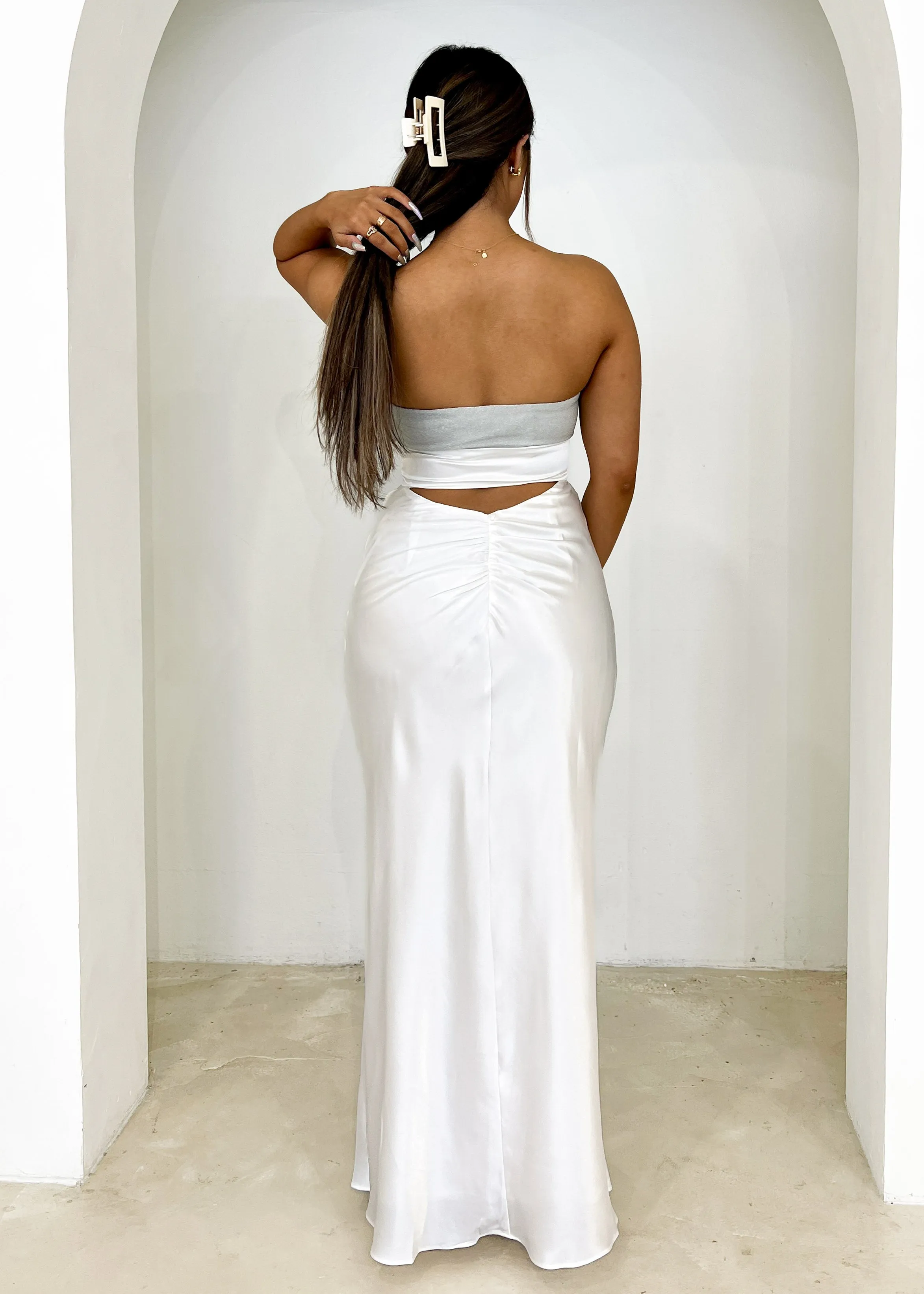 Kallen Strapless Maxi Dress - Off White