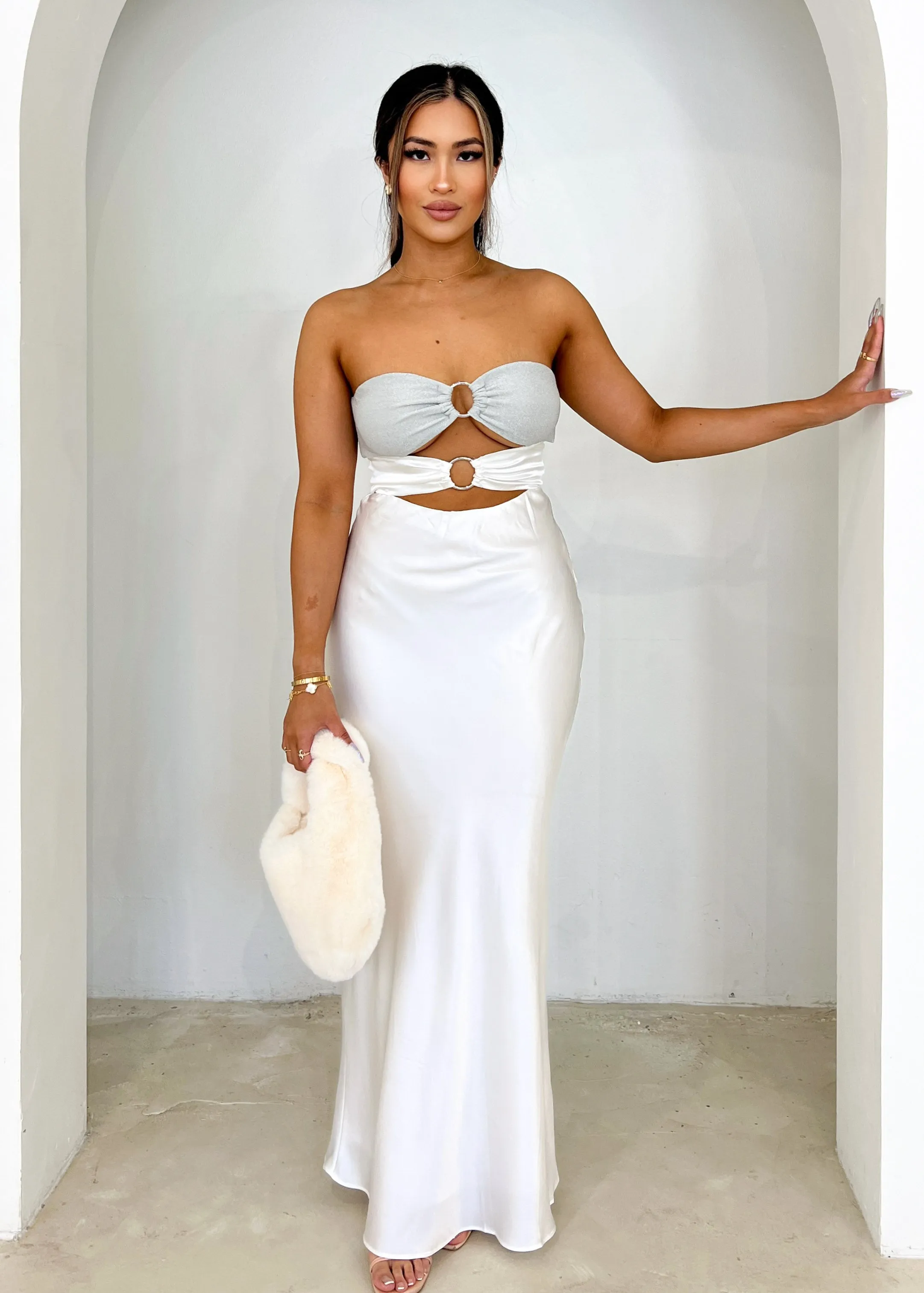 Kallen Strapless Maxi Dress - Off White