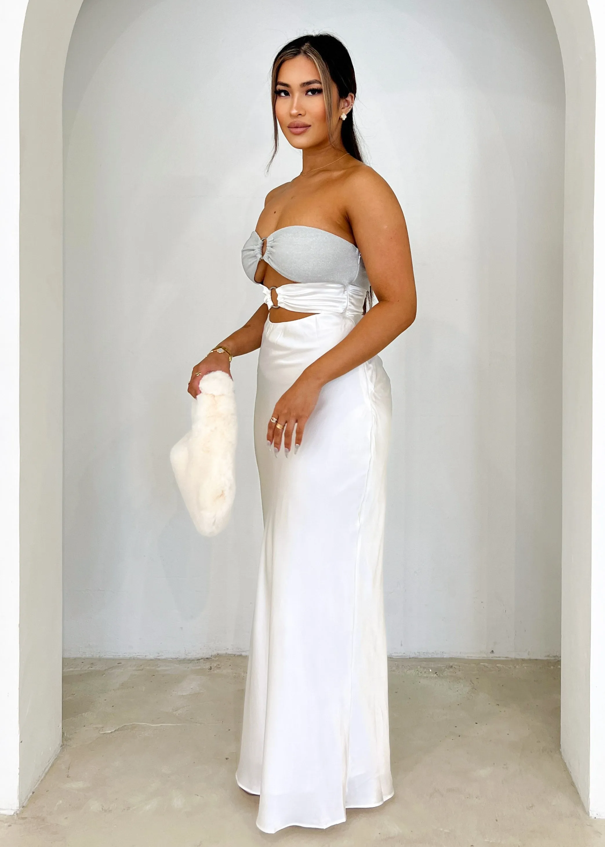 Kallen Strapless Maxi Dress - Off White