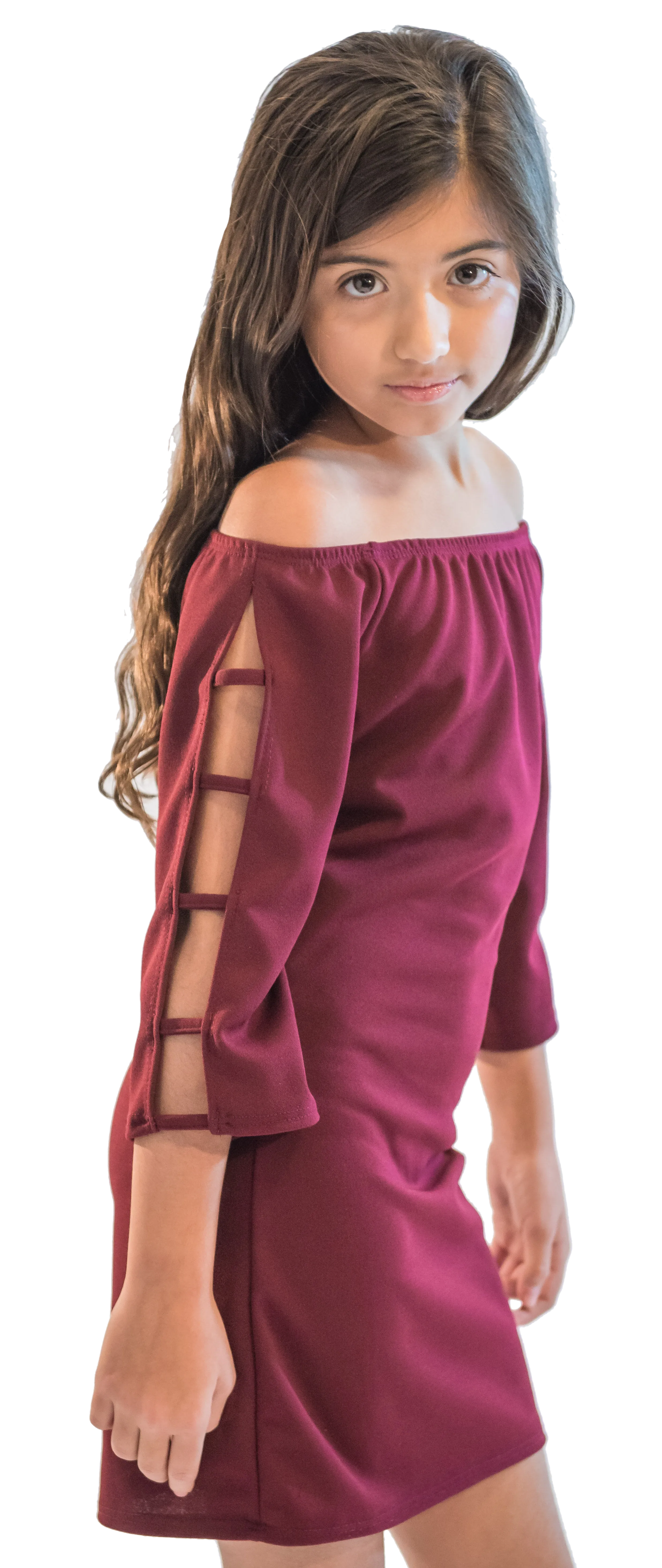 Kids Off the Shoulder Ladder Dress