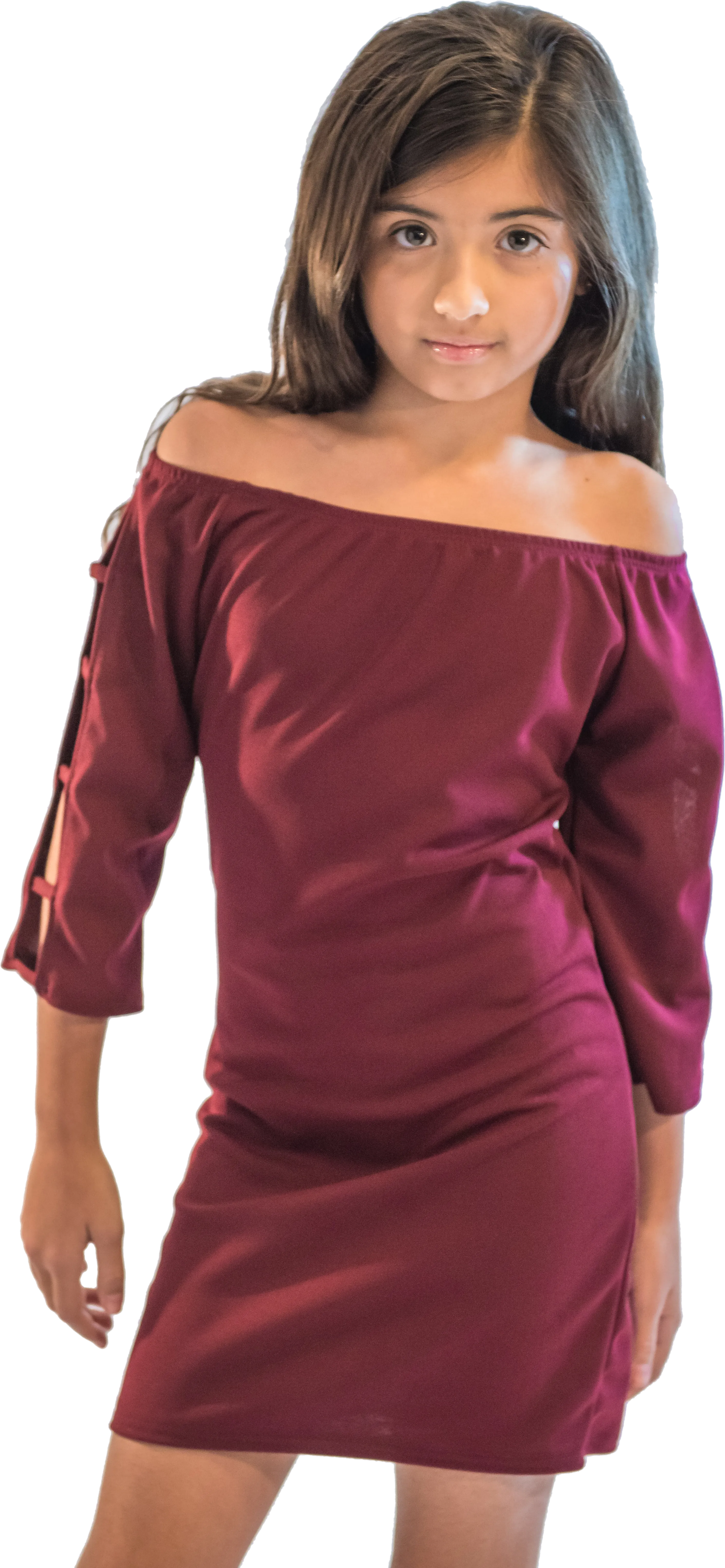 Kids Off the Shoulder Ladder Dress
