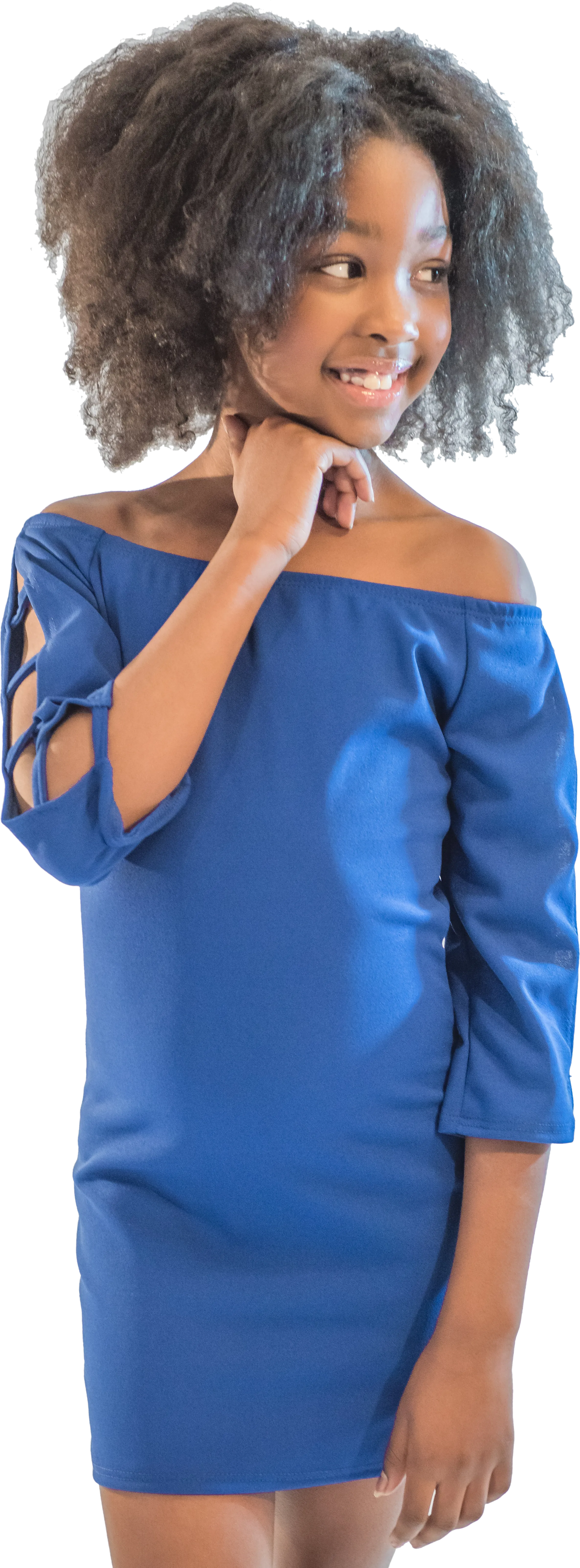 Kids Off the Shoulder Ladder Dress