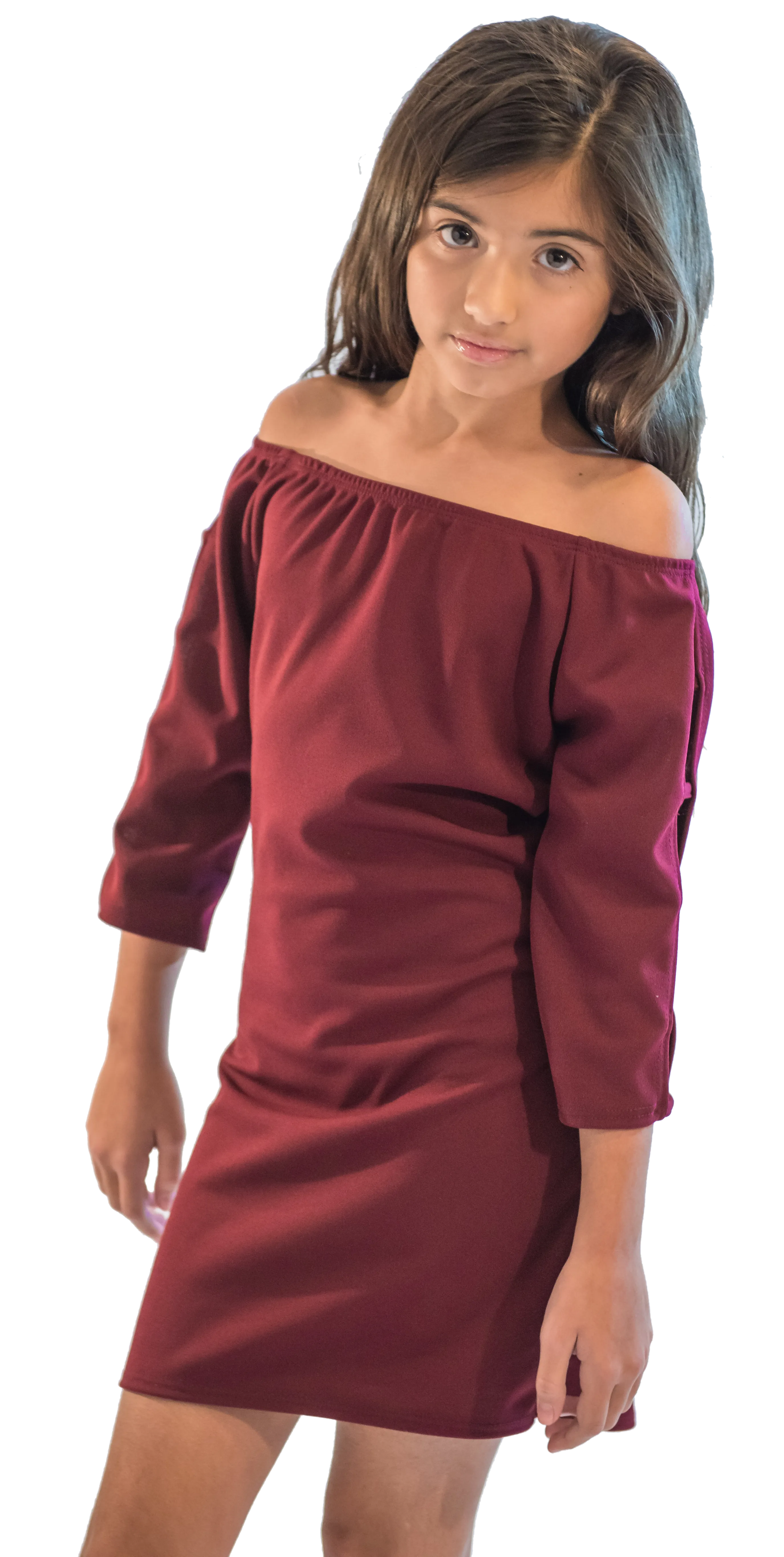 Kids Off the Shoulder Ladder Dress