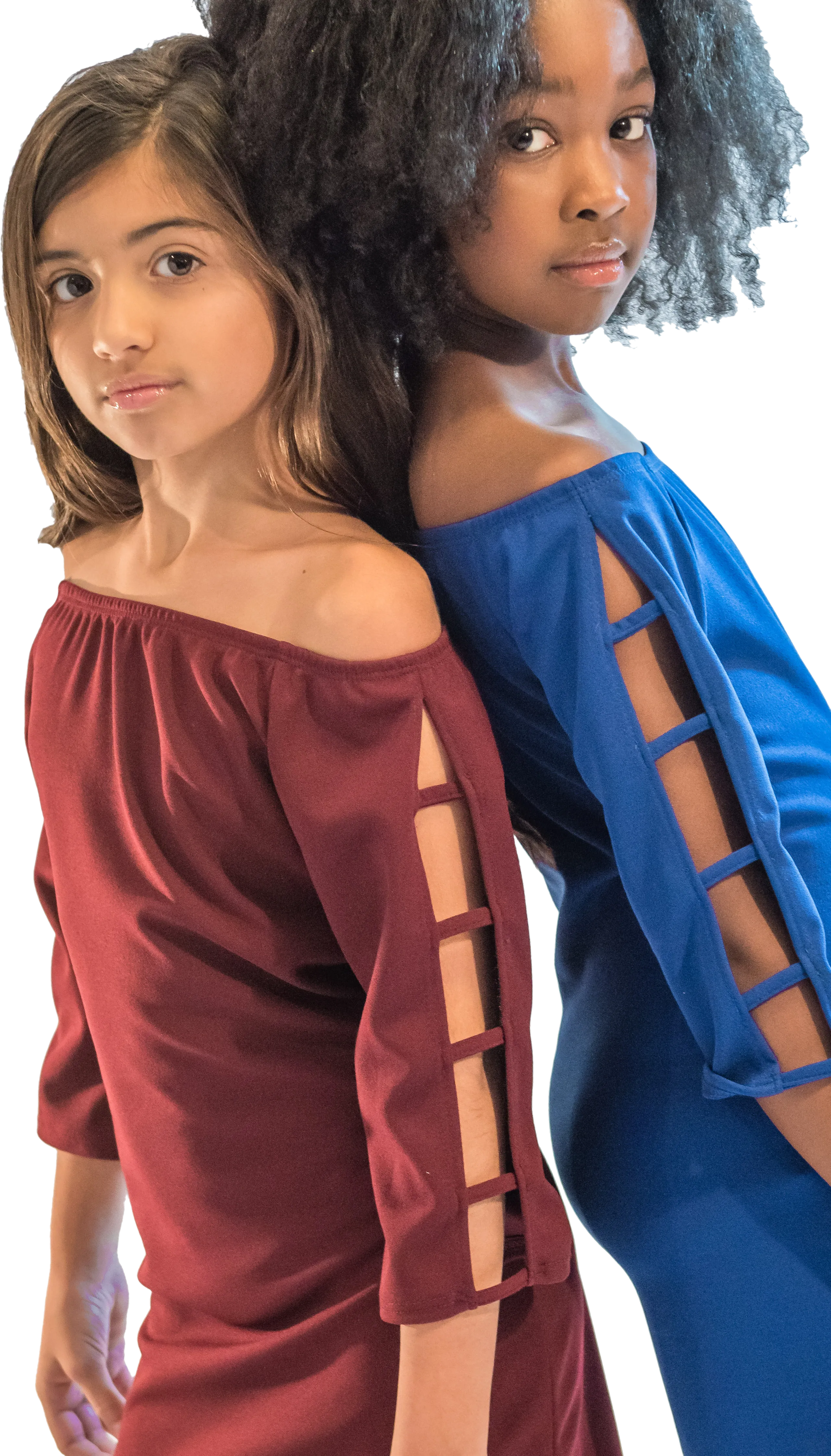 Kids Off the Shoulder Ladder Dress