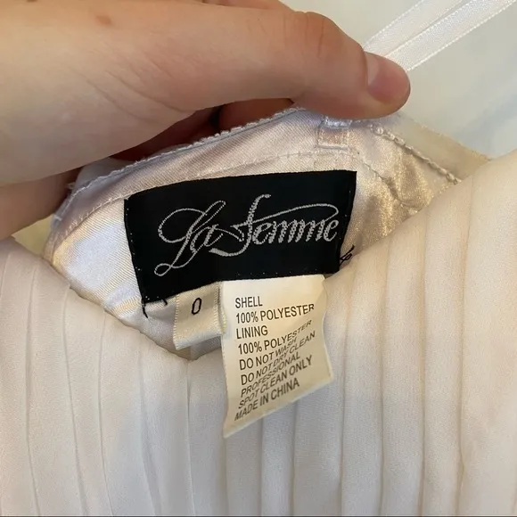 LA FEMME white and gold chevron detail maxi dress
