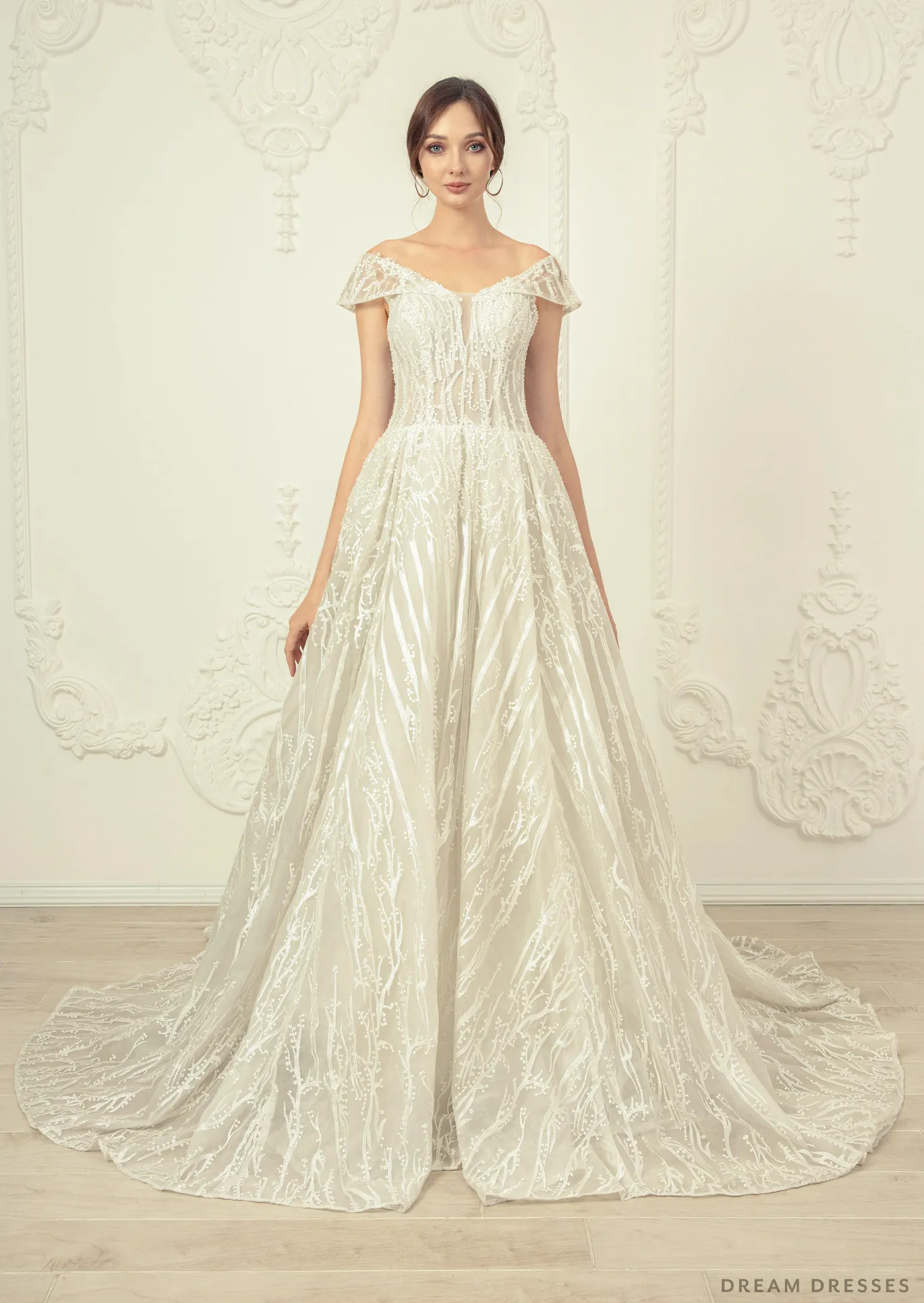 Lace Off Shoulder Wedding Dress (#Amadea)