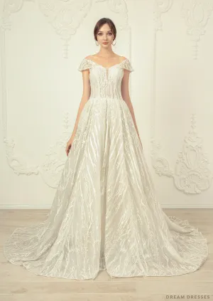Lace Off Shoulder Wedding Dress (#Amadea)