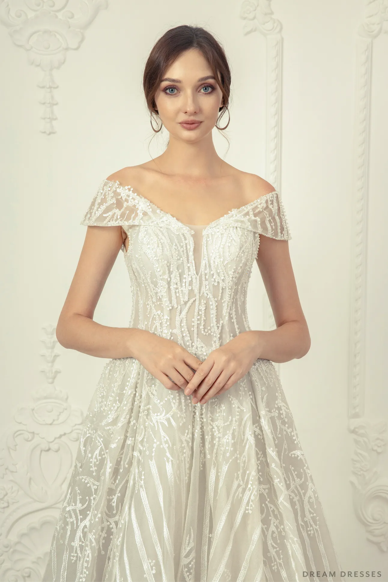 Lace Off Shoulder Wedding Dress (#Amadea)