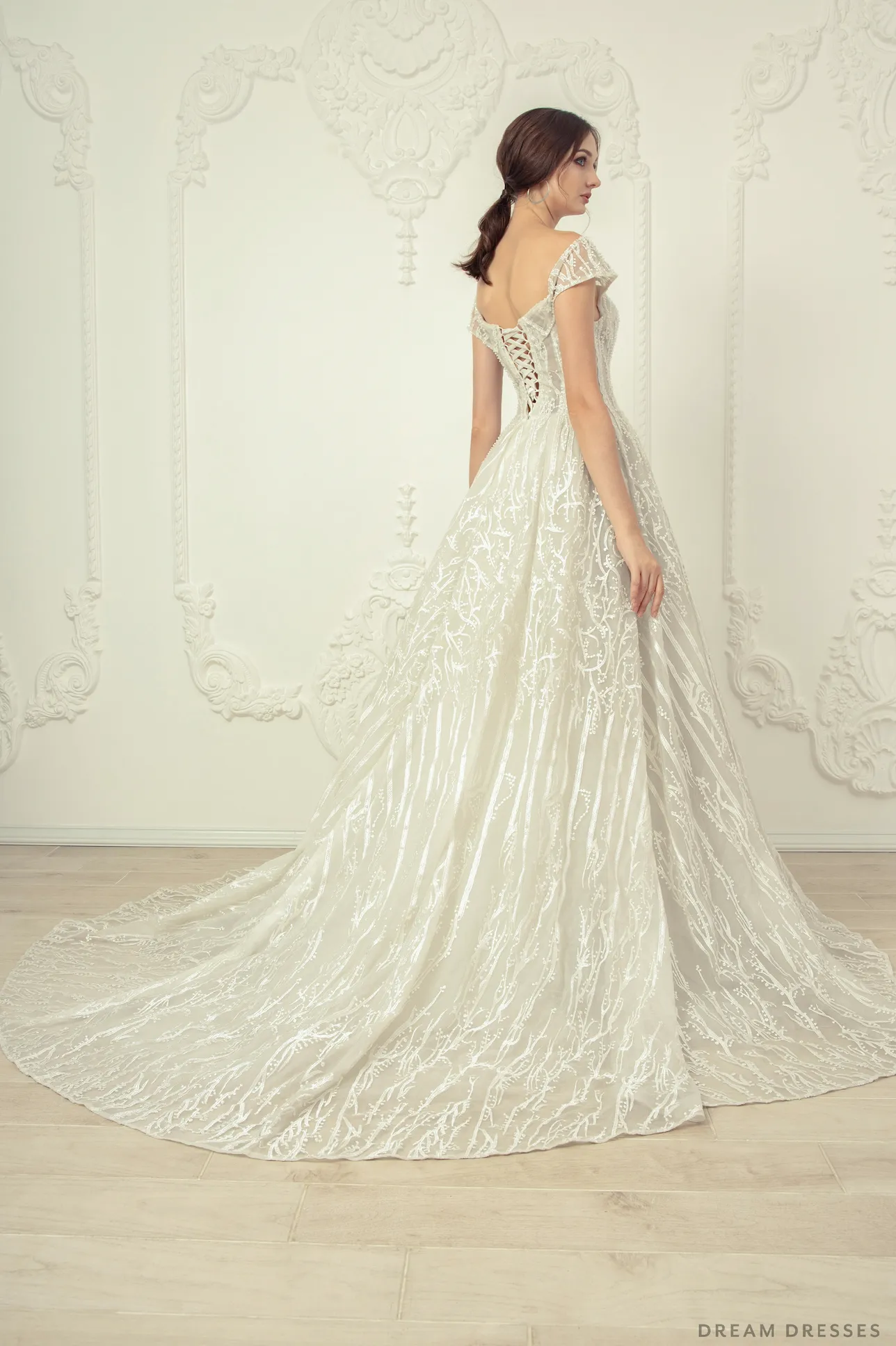 Lace Off Shoulder Wedding Dress (#Amadea)