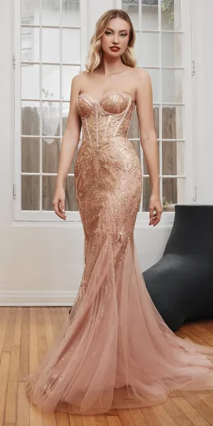 Ladivine CB116 Long Strapless Mermaid Gown