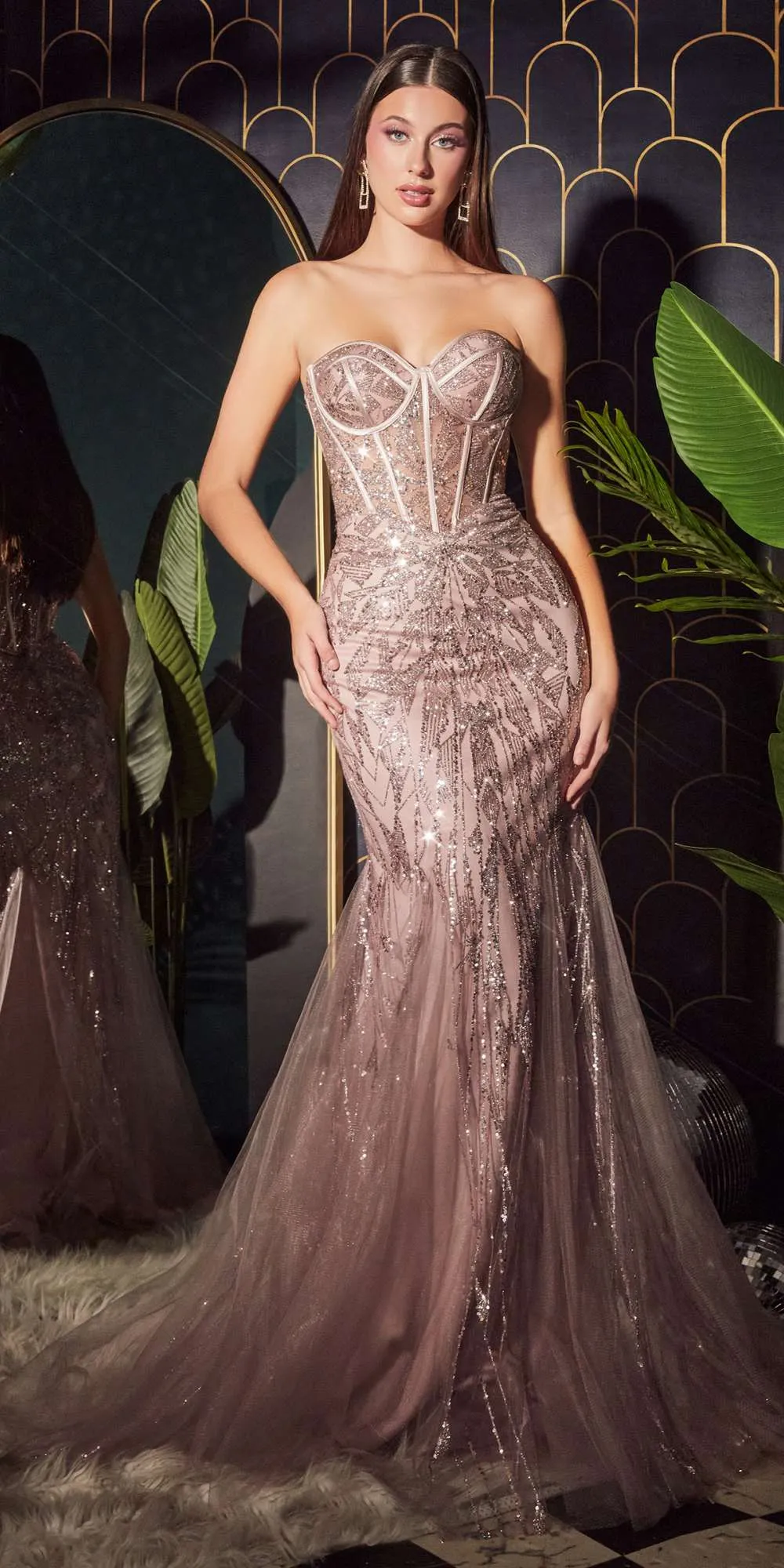 Ladivine CB116 Long Strapless Mermaid Gown