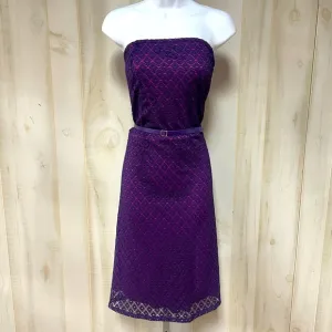 Lane Bryant Pink Purple Strapless Knee Length Crochet Overlay Belted Dress Sz 24