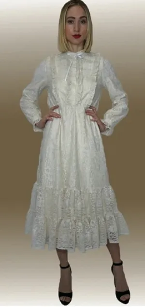 Lantern Sleeve Lace Dress