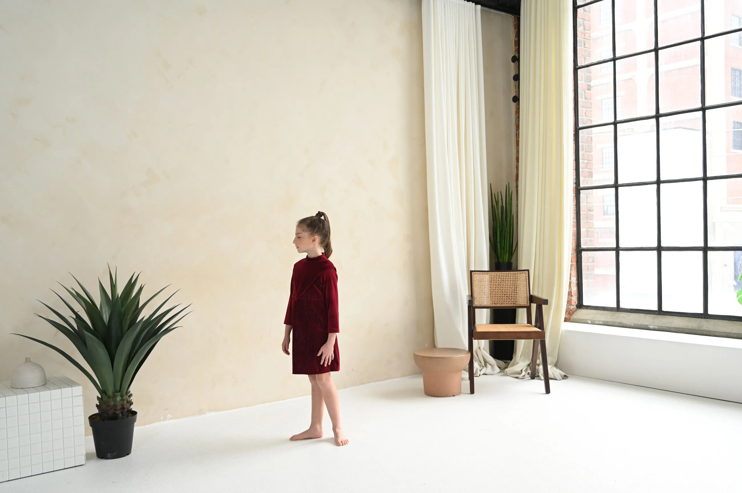 Leila dress (garnet velvet)