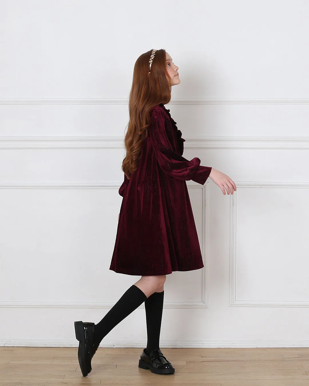 Lena dress (garnet velvet)