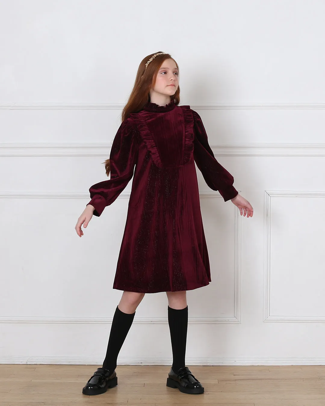 Lena dress (garnet velvet)