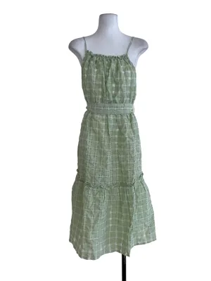 Lime Tartan A-Line Dress