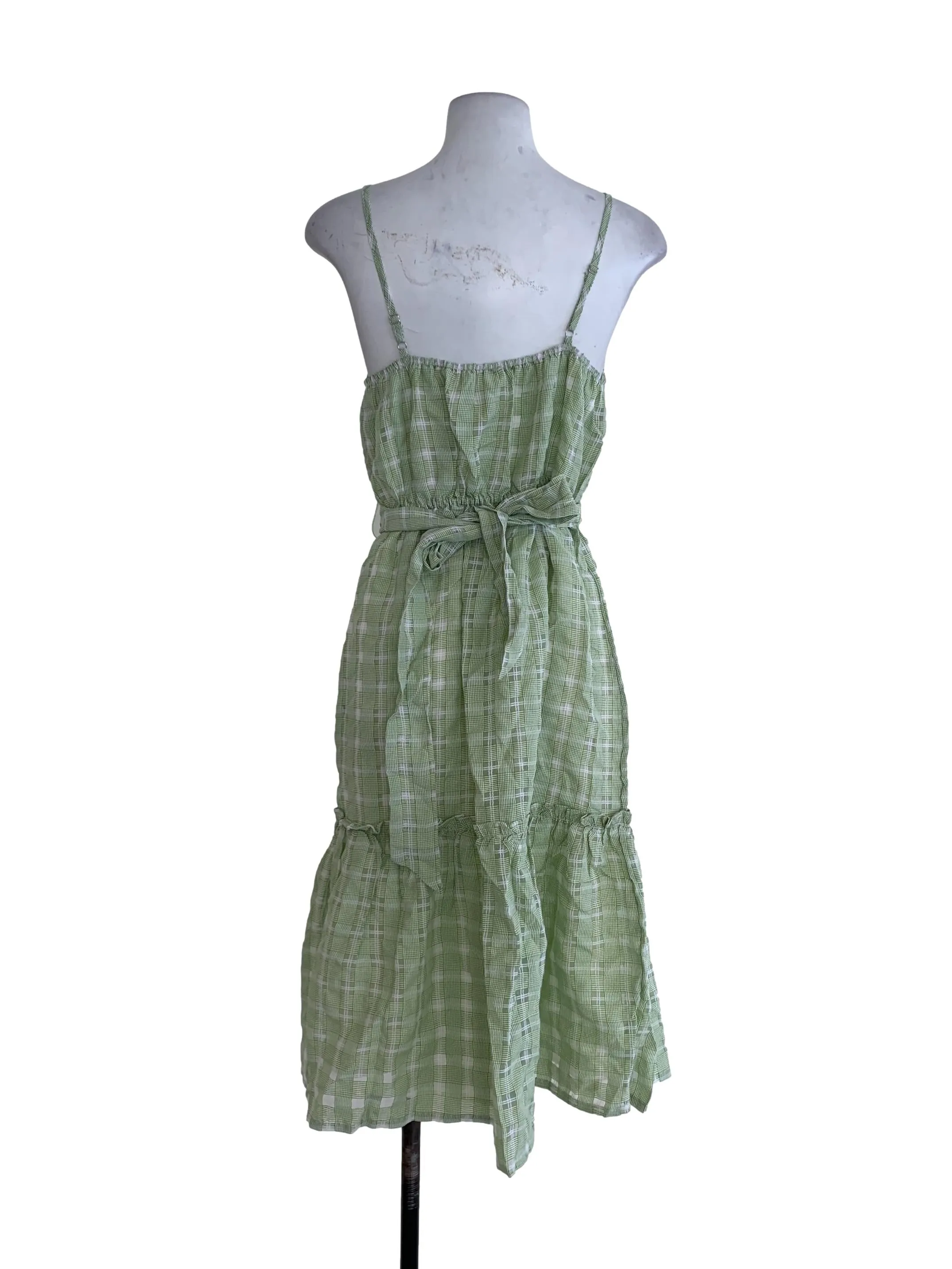 Lime Tartan A-Line Dress