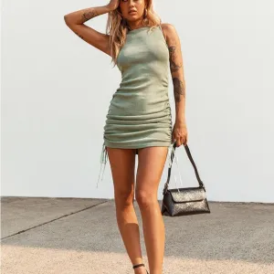 LIONESS Military Minds Mini Dress Sage - Size M