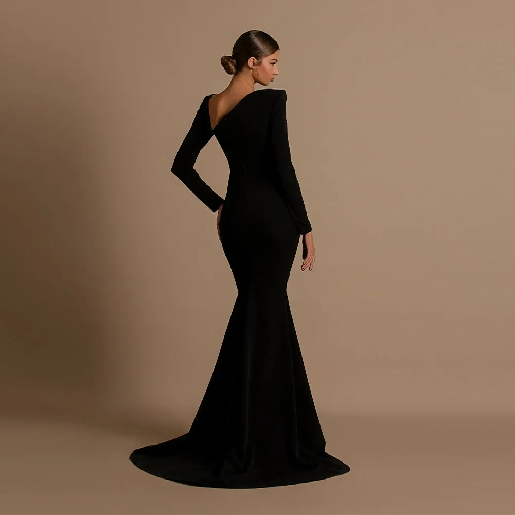 Long Sleeve Fishtail Maxi Dress KLYF1354