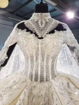 Long Sleeve Gorgeous Ball Gown Wedding Dress