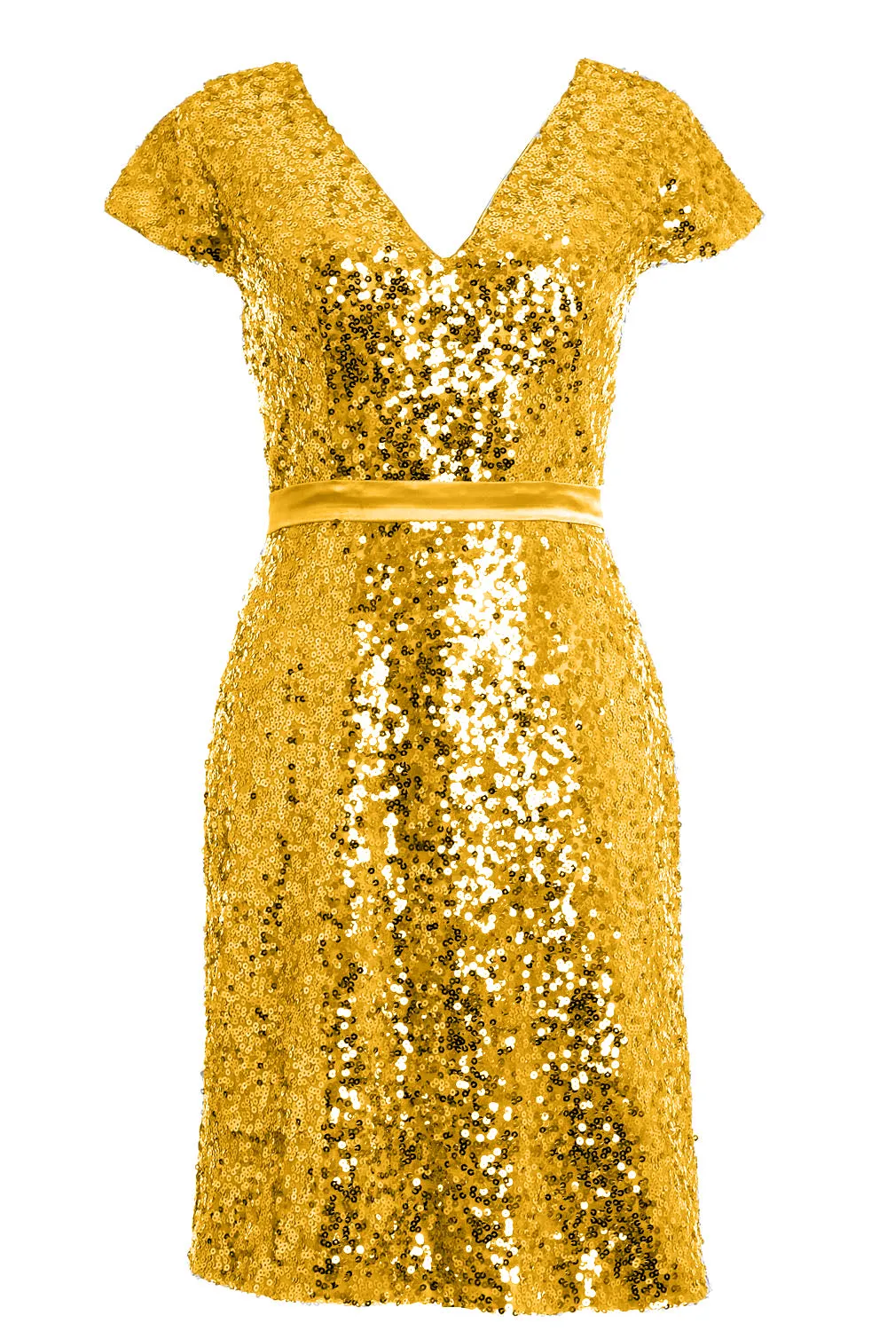 MACloth Elegant Cap Sleeve Sequin Bridesmiad Dress Cocktail Party Dresses LBD